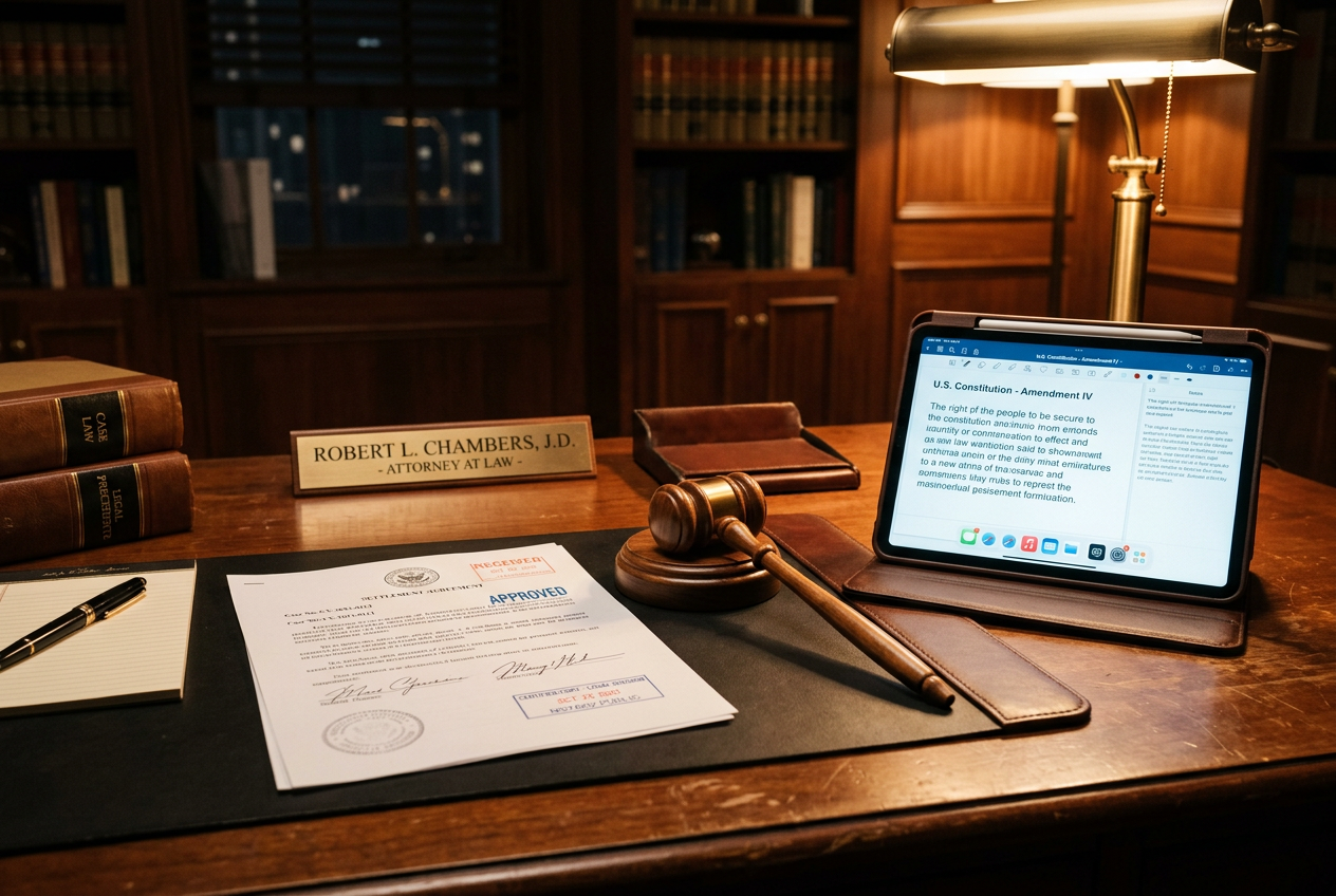 Official documents and a gavel representing Greek gambling laws.